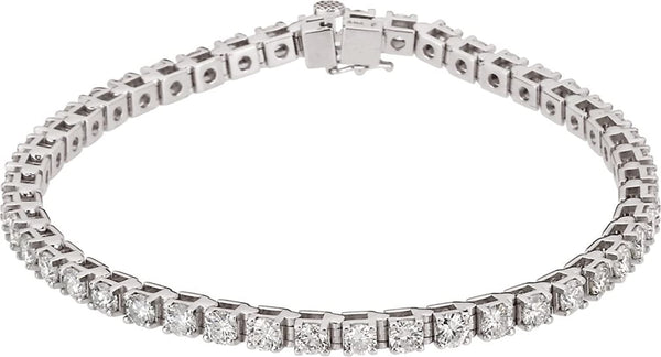 Diamond Line Bracelet, 14k White Gold, 7.25" (4.5 Cttw, GH Color , I1 Clarity )