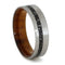 Stardust Meteorite, Ironwood Burl Sleeve 6mm Comfort-Fit Brushed Titanium Band