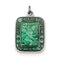 Sterling Silver Teal Enamel Square St. Christopher Medal Pendant (21X15MM)