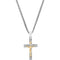 Two-Tone Crucifix Sterling Silver and 14k Yellow Gold Necklace, 24" (28X16.2MM)