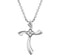 Diamond Wavy Cross Rhodium-Plated Sterling Silver Necklace, 18" (.3 Ctw, H+ Color, I2 Clarity)