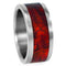 Amboyna Burl Wood 8mm Comfort Fit Titanium Wedding Band, Size 10