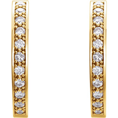 Diamond Inside-Outside Earrings, 14k Yellow Gold (3/4 Ctw, Color G-H, Clarity I1)