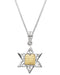 Sterling Silver and 14k Yellow Gold Star of David Pendant Necklace, 24"