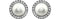 White Cultured Freshwater Pearl and Diamond Halo Button Earrings, Rhodium-Plated 14K White Gold, (5.5-6MM) (.13 Cttw, Color HIJ, Clarity I1-I2)