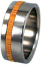 Bamboo Wood Stripe 8mm Comfort Fit Titanium Interchangeable Ring