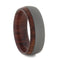 Sandblast Titanium 7mm Comfort-Fit Titanium Honduran Rosewood Burl Band