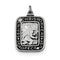 Sterling Silver Antiqued Square St. Christopher Medal Pendant (21X15MM)