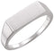 Men's Brushed Signet Ring, Rhodium-Plated 14k White Gold (7x15 mm)