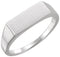 Men's Brushed Signet Ring, Rhodium-Plated 14k White Gold (7x15 mm) Size 9.75