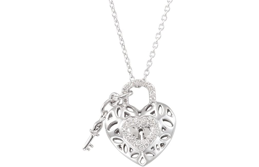 Diamond Triple Heart Pendant Sterling Silver Necklace, 18" (.02 Cttw)