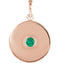 Round Emerald Disc Pendant, 14k Rose Gold