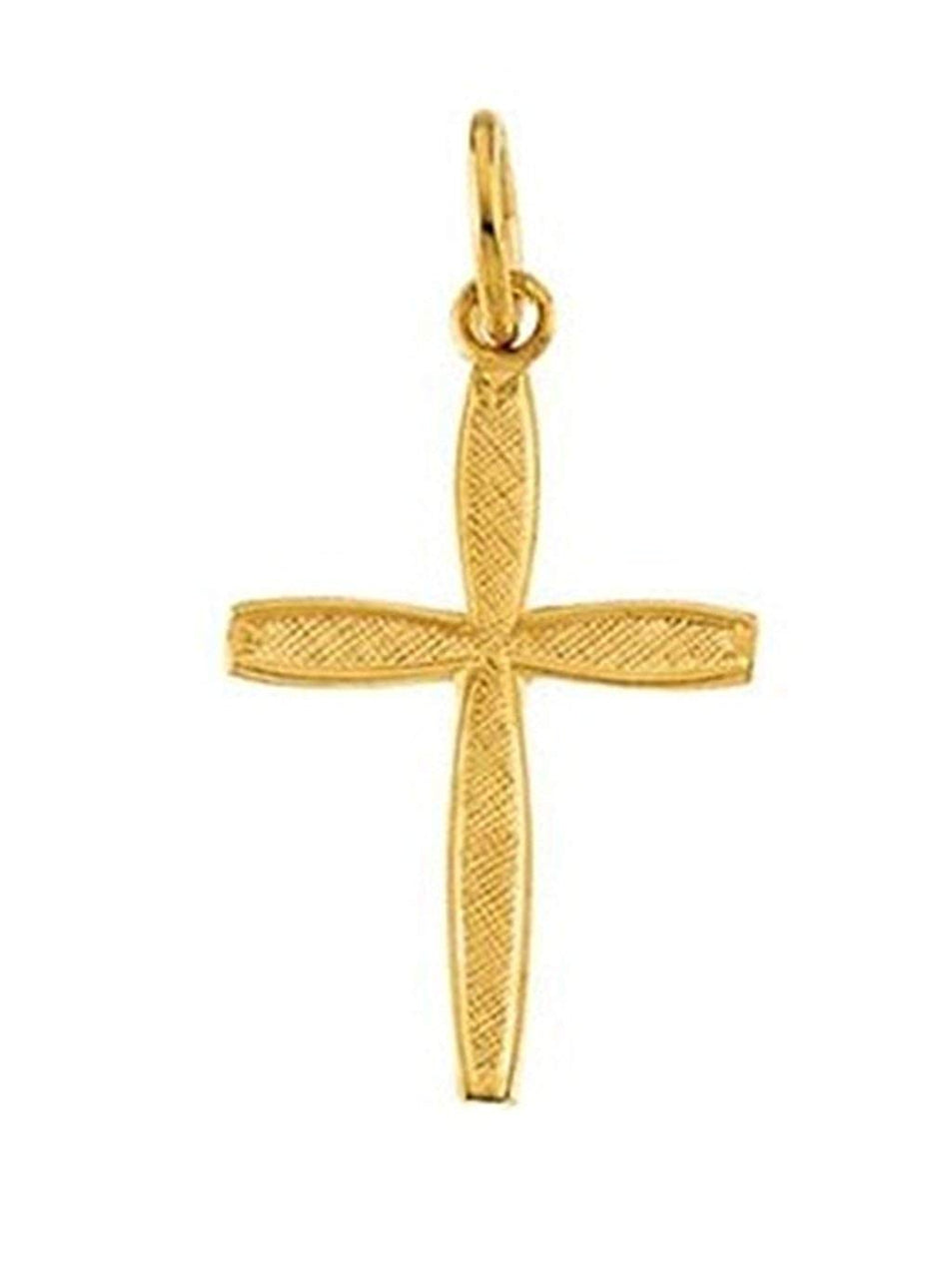 Petite Youth Cross 14k Yellow Gold Pendant (14X10MM)