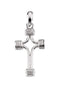 Tubular Cross Rhodium-Plated 14k White Gold Pendant (14.75X10.00 MM)