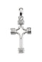 Tubular Cross Rhodium-Plated 14k White Gold Pendant (24.25X15.00 MM)