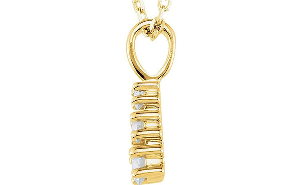 3-Stone Diamond 14k Yellow Gold Pendant Necklace, 18" (.16 Ctw, GH, I1)