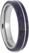 The Men's Jewelry Store (Unisex Jewelry) Purple Box Elder Burl Wood 4.5mm Titanium Comfort-Fit Wedding Band, Size 7