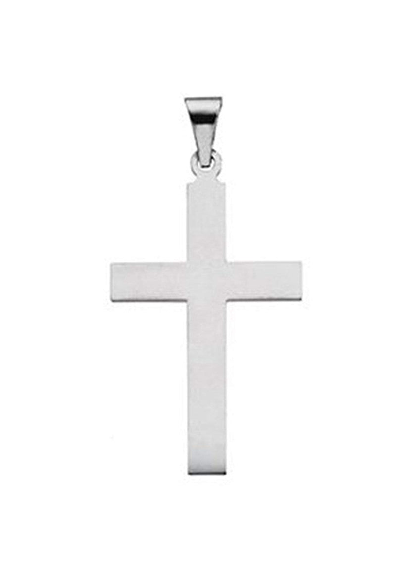 Western Cross Rhodium-Plated 14k White Gold Pendant (21X12MM)