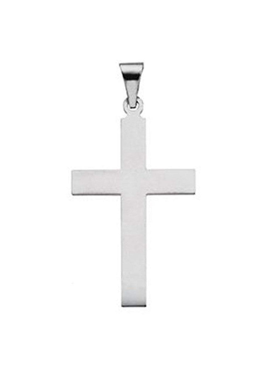 Western Cross Rhodium-Plated 14k White Gold Pendant (21X12MM)