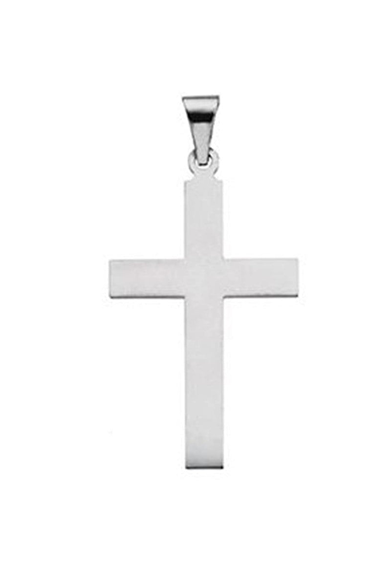 Western Cross Rhodium-Plated 14k White Gold Pendant (25X14MM)