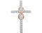 Diamond Accented Cross Pendant, 14k White and Rose Gold (.5 Ctw, H+ Color, I1 Clarity)