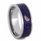 Rhodonite Crescent Moon, Blue Stardust, 14k Yellow Gold 8mm Comfort-Fit Titanium Wedding Band