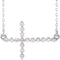 Diamond Sideways Cross Center Necklace, 14k White Gold, 18" (.33 Ctw, G-H Color, I1 Clarity)