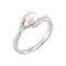 Freshwater Cultured Pearl, Diamond Bypass Ring, Sterling Silver (5-5.5mm)(0.1 Ctw, G-H color,SI2-SI3 Clarity)