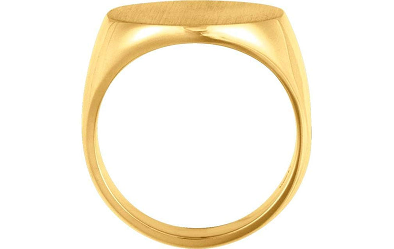 Men's 18k Yellow Glod 18mm Oval Signet Ring