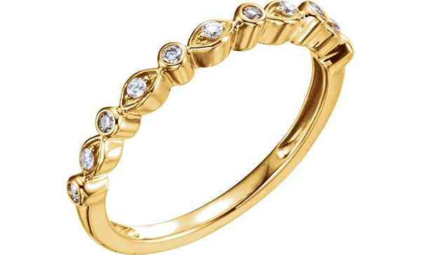 Diamond Stackable 1.7mm Band, 14k Yellow Gold (1/8 Cttw, H+ Color, SI Clarity) Size 7