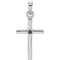 Platinum Blue Sapphire Inset Cross Pendant (19.2x9MM)