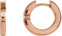 Diamond Hoop Earrings, 14k Rose Gold (.07 Ctw, Color GH, Clarity SI1)