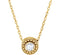 Diamond Solitaire Granulated Bead Design Slide 14k Yellow Gold Pendant Necklace, 16" (.10 Cttw)