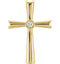 Diamond Solitaire Cross 14k Yellow Gold Pendant (.04 Ct, G-H Color, SI1 Clarity)