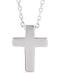 Petite Cross Sterling Silver Pendant Necklace 16" and 18"