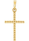 Beaded Cross 14k Yellow Gold Pendant (17.5X12.10 MM)