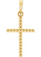 Beaded Cross 14k Yellow Gold Pendant (25.4X17.2 MM)