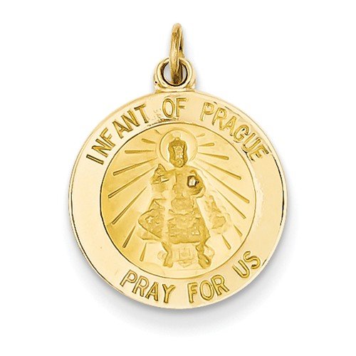 14k Yellow Gold Infant of Prague Medal Charm (20X15MM)