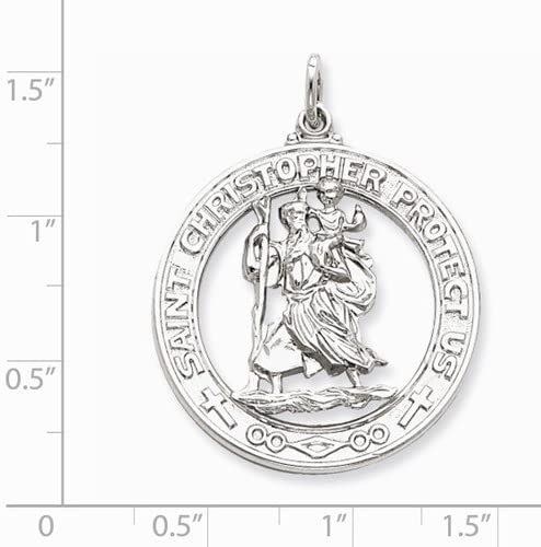 Sterling Silver St. Christopher Medal (37X30MM)