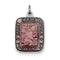 Sterling Silver Pink Enamel Square St. Christopher Medal Pendant (21X15MM)