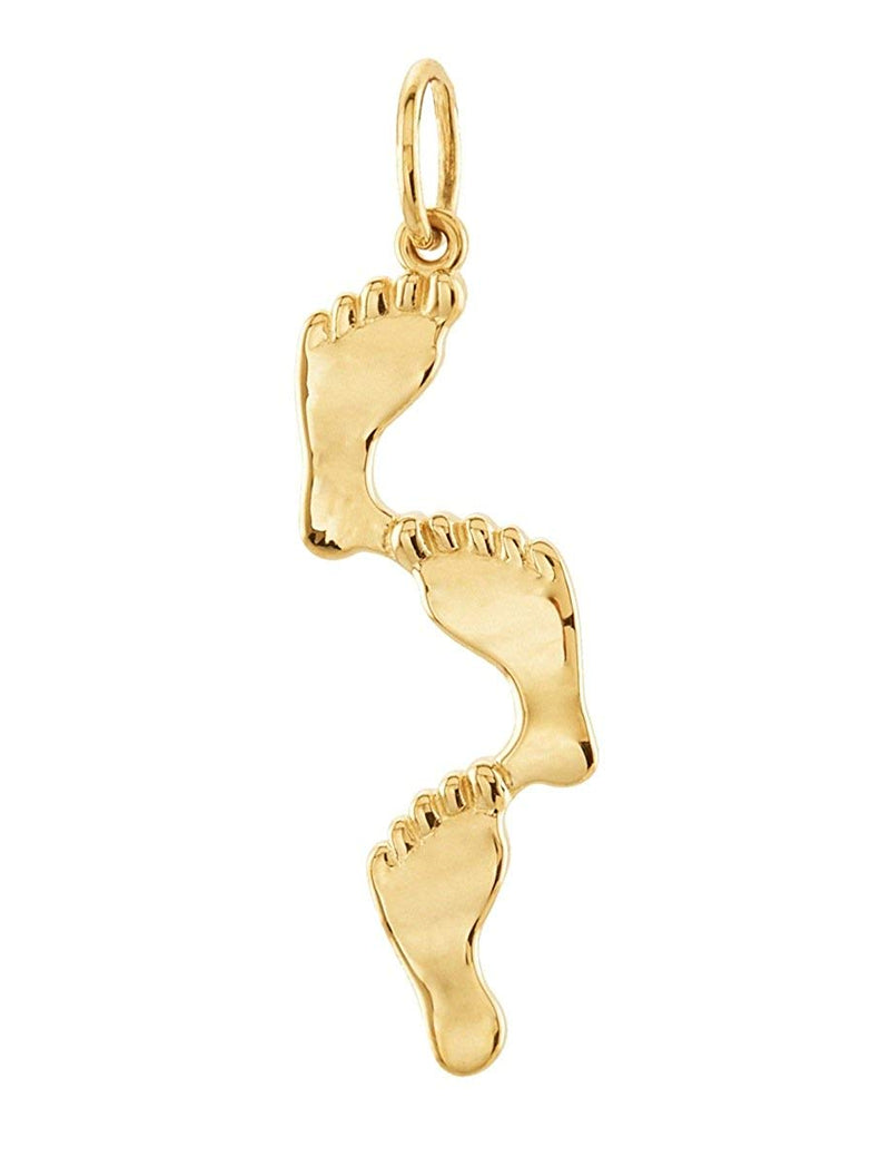 Journey Footprints 14k Yellow Gold Pendant