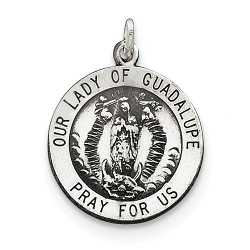 Sterling Silver Our Lady Of Guadalupe Medal (23X18MM)