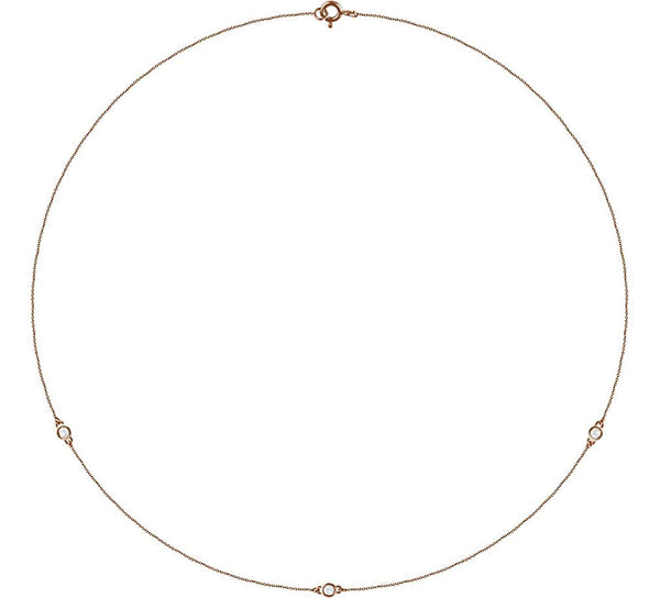 Diamond Solitaire 14k Rose Gold Pendant Necklace, 18" (1/5 Cttw)