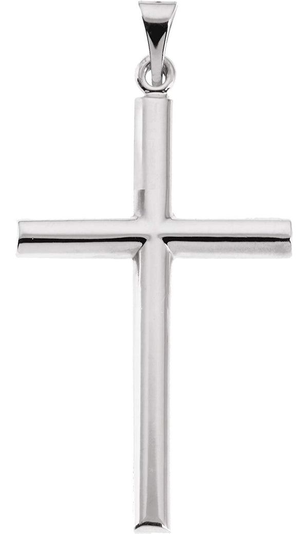 Latin Cross Rhodium-Plated 14k White Gold Gold Pendant (31.50X20.00 MM)