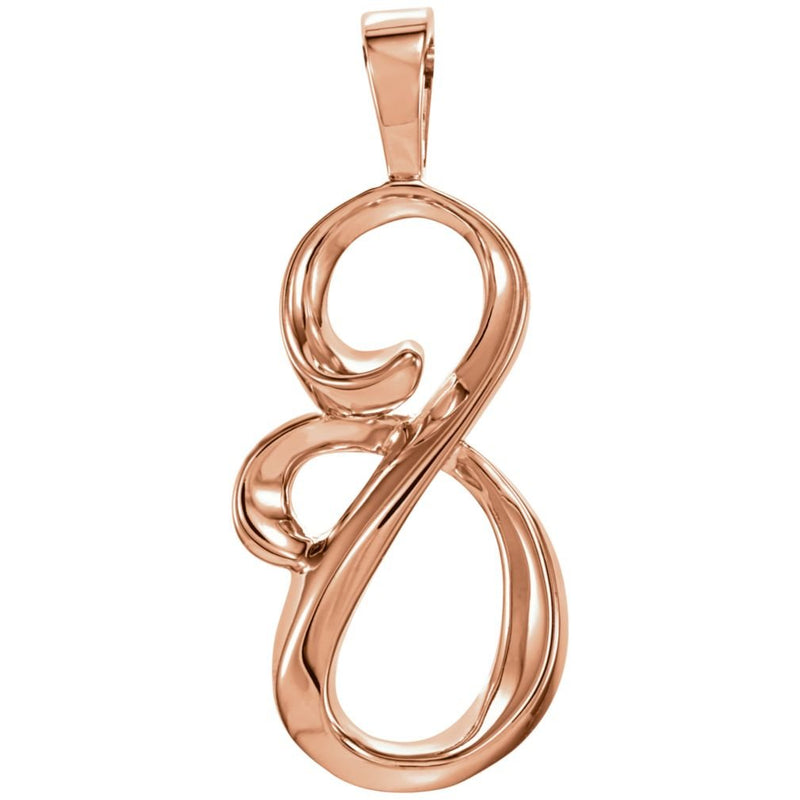 Slim Profile Freeform Pendant, 14k Rose Gold