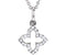 Petite Diamond Quatrefoil Cross Rhodium-Plated 14k White Gold Necklace, 16" (.07 Cttw, HI Color, I1 Clarity)