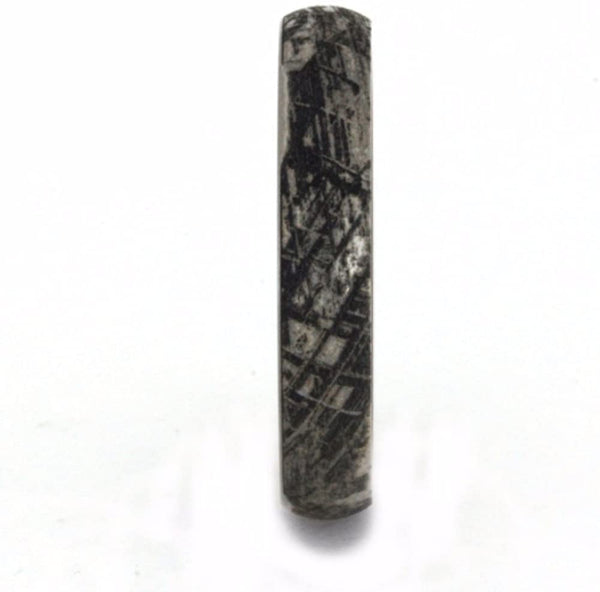 Mimetic Meteorite, Kauri Wood 4mm Comfort-Fit Matte Titanium Wedding Band Size 11.75
