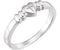 Heart Cross 5.25mm Rhodium Plate 14k White Gold Ring, Size 4