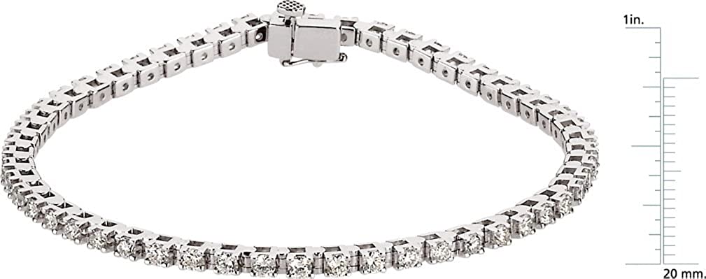 Diamond Line Bracelet, Rhodium-Plated 14k White Gold, 7" (2.2 Cttw, GH Color , I1 Clarity )