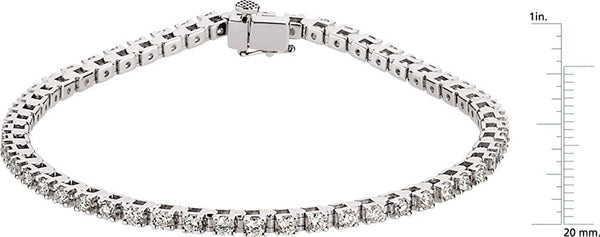 Diamond Line Bracelet, Rhodium-Plated 14k White Gold, 7" (2.2 Cttw, GH Color , I1 Clarity )